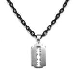 Maria King Ezüst színű nemesacél Penge medál fekete nyaklánccal