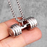 Maria King Ezüst színű nemesacél súlyzó medál NYAKLÁNC NÉLKÜL