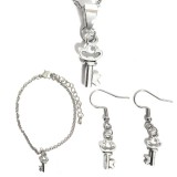 Maria King Ezüstkulcs nyaklánc, fülbevaló és karkötő szett