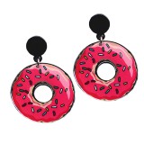 Maria King Fánk akril fülbevaló, piros