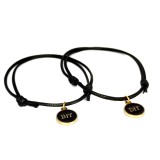 Maria King Fekete best friends forever (legjobb barátok örökké) charmos páros zsinórszövet karkötő