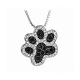 Maria King Fekete és áttetsző kristályos tappancs medál nyaklánccal