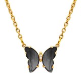 Maria King Fekete kristálypillangós gyerek nyaklánc medállal