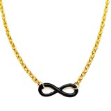 Maria King Fekete Végtelen medál arany színű lánccal