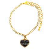 Maria King Feliratos szív karkötő (2) charmmal, arany vagy ezüst színben
