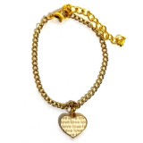 Maria King Feliratos szív karkötő charmmal, arany vagy ezüst színben