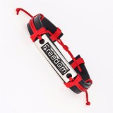 Maria King Freedom feliratos bőr karkötő, piros-fekete