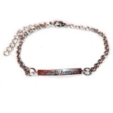 Maria King Friends forever (örökké barátok) bilétás rozsdamentes acél karkötő, ezüst színű