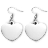 Maria King Gravírozható tüköracél nagy szív fülbevaló, 27x31 mm, ezüst színben