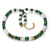 Maria King Green Sparkle – Zöld és fehér Hegyikristály exkluzív ásvány nyaklánc dobozban