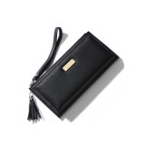 Maria King Gyönyörű műbőr női pénztárca, fekete - 20x10 cm
