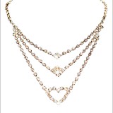 Maria King Gyönyörűen csillogó többsoros nyaklánc és fülbevaló szett - arany színű