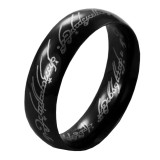 Maria King Gyűrűk ura jellegű gyűrű fekete nemesacél gyűrű, több méretben (Egy gyűrű mind fölött)