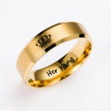Maria King HIS QUEEN nemesacél arany színű gyűrű, 10