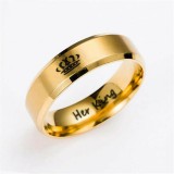 Maria King HIS QUEEN nemesacél arany színű gyűrű, 8