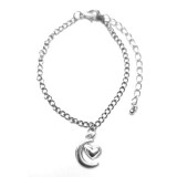 Maria King Hold és Szív karkötő charmmal 2., arany vagy ezüst színben