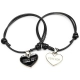 Maria King I love you - forever páros karkötő, fekete