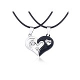 Maria King 'I love you' páros medál fekete bőr nyaklánccal