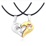 Maria King 'I love you' páros nyaklánc, arany-ezüst, műbőr nyaklánccal