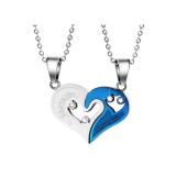 Maria King 'I love you' páros nyaklánc, kék-ezüst