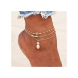 Maria King Izgalmas arany színű többsoros ananász motívumos bokalánc, dupla