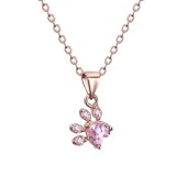 Maria King JOYME rose gold nyaklánc tappancs formájú pink kristály dísszel, 44 cm