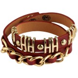 Maria King Karkötő műbőrből, arany díszekkel, női