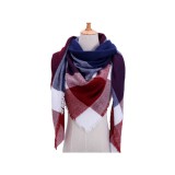 Maria King Kasmír jellegű piros-kék kockás téli-őszi sál