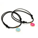 Maria King Kék és pink best friends forever (legjobb barátok örökké) charmos páros zsinórszövet karkötő