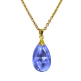 Maria King Kék kristály csepp medál arany színű lánccal II.