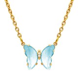 Maria King Kék kristálypillangós gyerek nyaklánc medállal