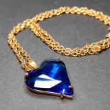 Maria King Kék kvarc kristály Szív medál lánccal