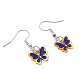 Maria King Kék pillangós fülbevaló ezüst színű akasztóval