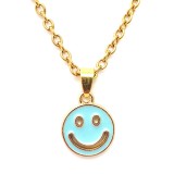 Maria King Kék smiley medál lánccal