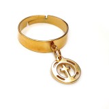 Maria King Kereszt charmos állítható méretű gyűrű, arany színű, választható szélességben