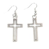 Maria King Kereszt fülbevaló, választható arany vagy ezüst színű akasztóval