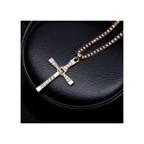 Maria King Kereszt köves nyaklánc, arany színű (választható láncra, kulcstartóra, fülbevalóra)