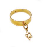 Maria King Kígyós charmos állítható méretű gyűrű, arany színű, választható szélességben