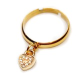Maria King Kristály lakat charmos állítható méretű gyűrű, arany színű, választható szélességben