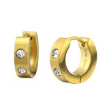 Maria King Kristályköves aranyszínű karika 316L sebészeti nemesacél fülbevaló (1 pár)