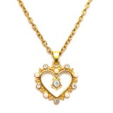 Maria King Kristályos szív medál lánccal