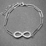 Maria King Kristályos Végtelen charmos ezüst színű hosszú szemes karkötő