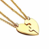 Maria King Látványos páros nemesacél szív medál nyaklánccal, arany színű