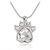 Maria King Látványos Tappancs medál ezüst színű lánccal, áttetsző kristállyal