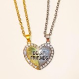 Maria King Legjobb barátok kristályos páros nyaklánc, arany-ezüst színű