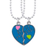 Maria King Legjobb barátok - pink-kék-zöld színes páros nyaklánc