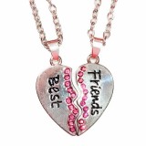 Maria King Legjobb barátok pink kristályos páros gyerek nyaklánc medállal