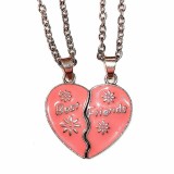 Maria King Legjobb barátok - pink virágos páros gyerek nyaklánc medállal