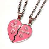 Maria King Legjobb barátok - pink virágos páros nyaklánc