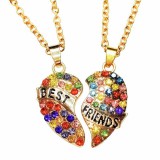Maria King Legjobb barátok színes kristályos páros gyerek nyaklánc medállal